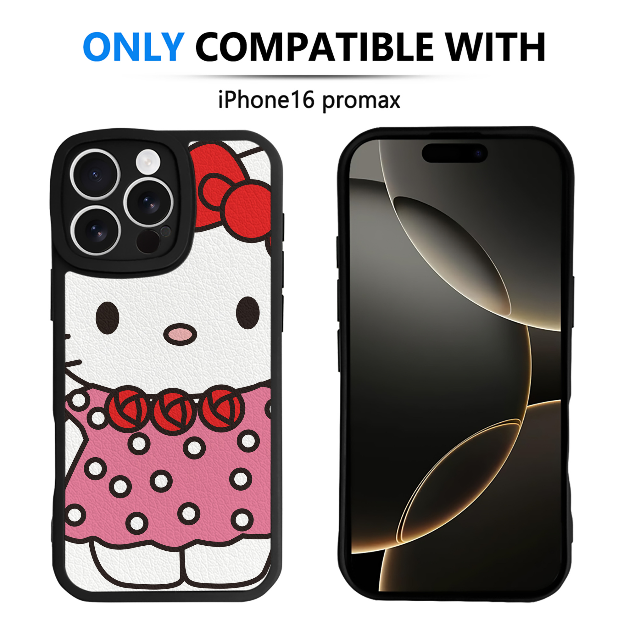 （画像用） Hello Kitty ハローキティ 【iPhone 16シリーズ対応】シリコンスマホケース（レザー調） 材質：シリコン